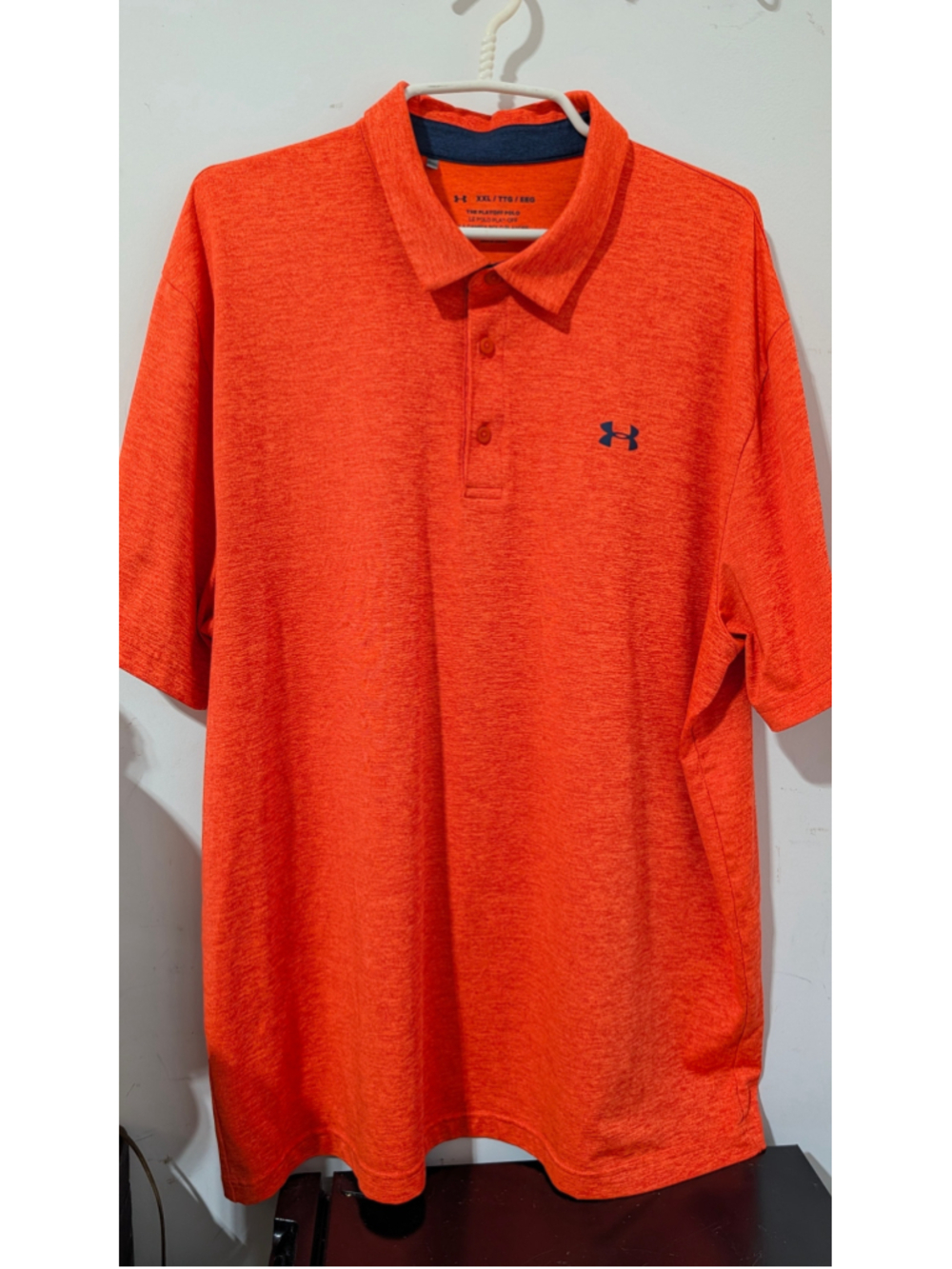 Men's Under Armour Playoff Polo Shirt XXL Orange Blue